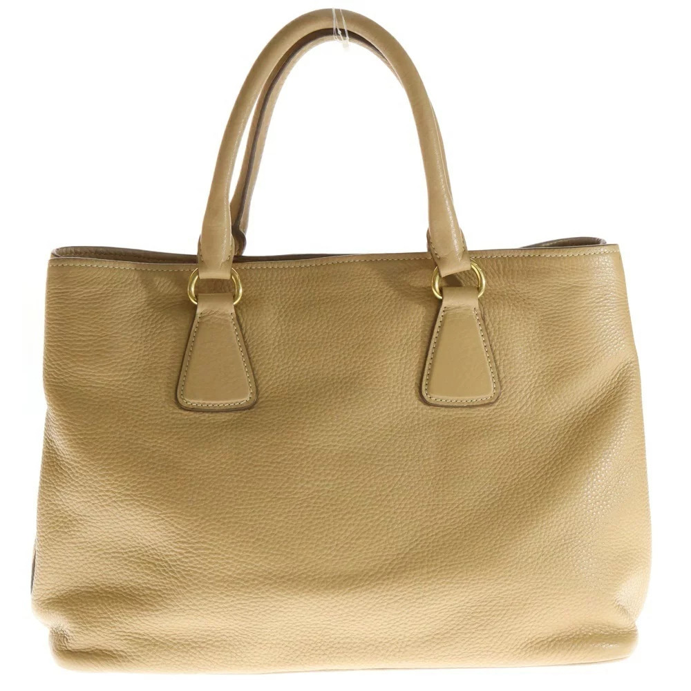 PRADA Vitello Daino Leather Hand Tote Bag Beige - Picture 2 of 6